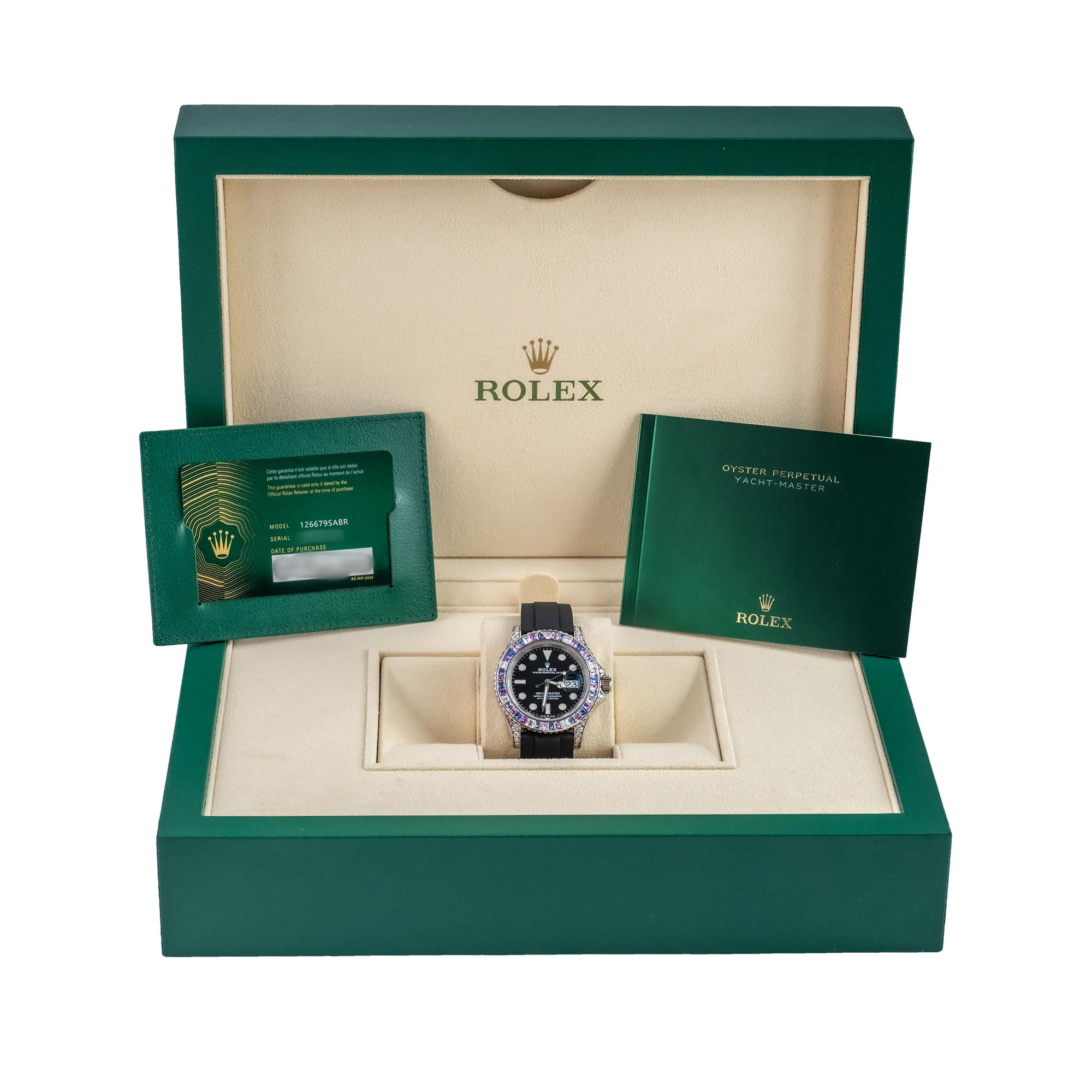 Rolex Yacht-Master “Cotton Candy” White Gold Black Dial Oysterflex 126679SABR - Full set