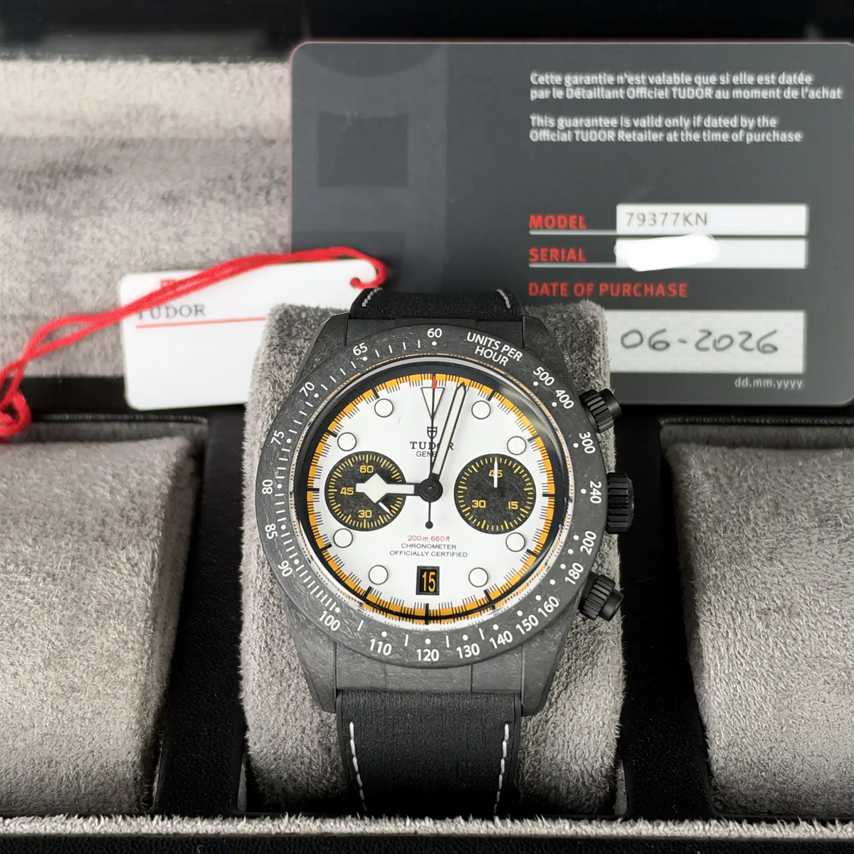 Tudor Black Bay Chronograph “Carbon 26” White Dial 42mm Black Strap 79377KN-0003 - Set