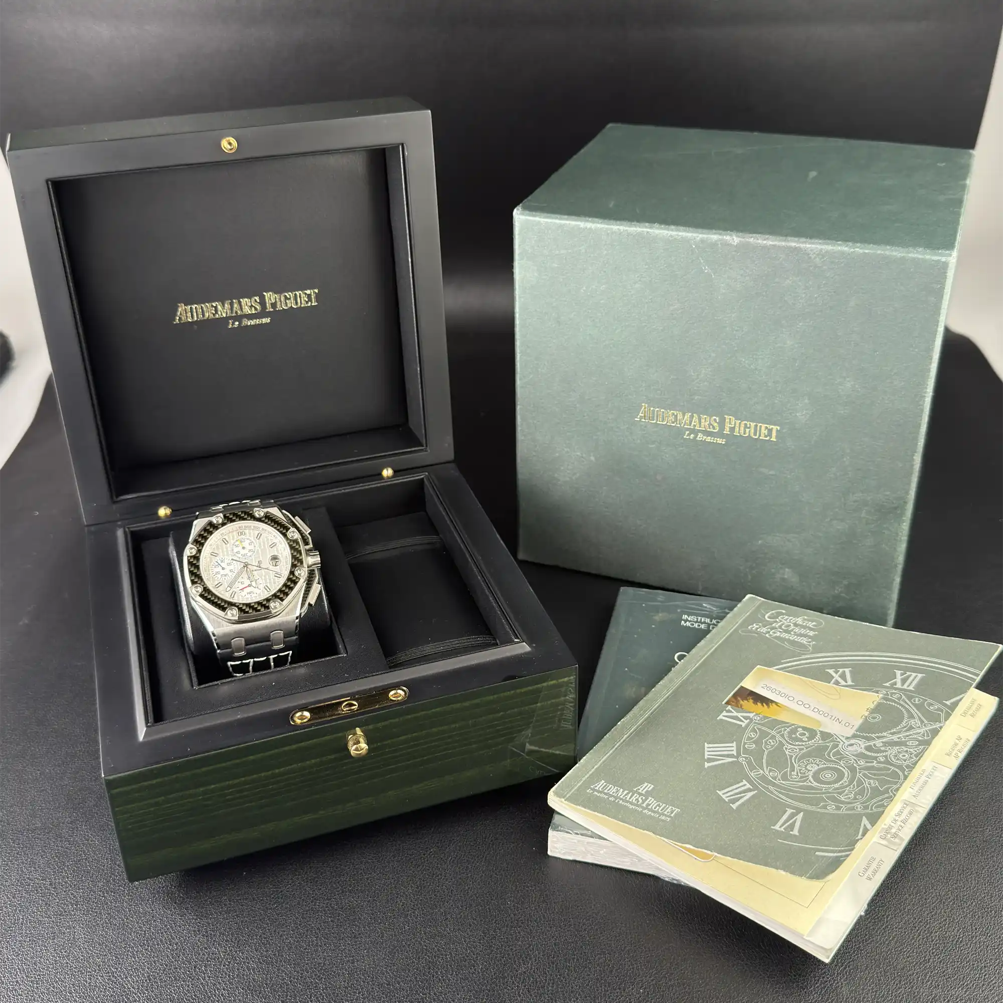 Audemars Piguet Royal Oak Offshore White Dial Titanium 26030IO.OO.D001IN.01 'Juan Pablo Montoya' - 2005 Pre-Owned -  Set