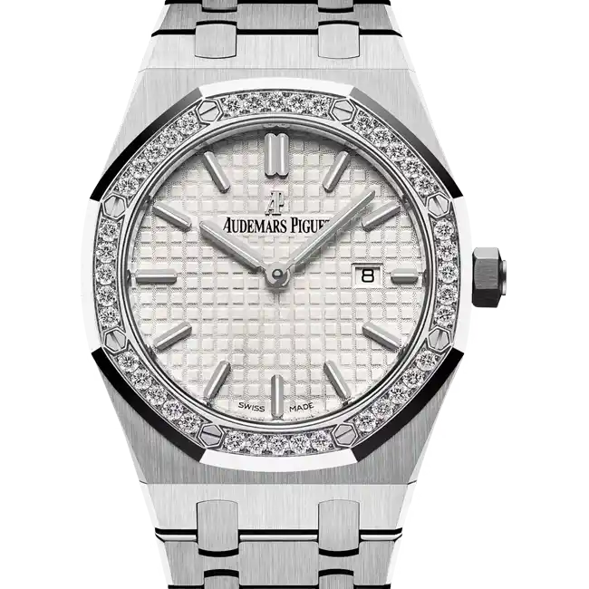 Audemars Piguet Royal Oak Quartz Silver Dial Diamond Bezel 67651ST.ZZ.1261ST.01