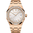 Audemars Piguet Royal Oak Silver Dial Rose Gold Diamond Bezel 15551OR.ZZ.1356OR.04