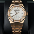 Audemars Piguet Royal Oak Silver Dial Rose Gold Diamond Bezel 15551OR.ZZ.1356OR.04 - 2026 Pre-Owned Mint - Front