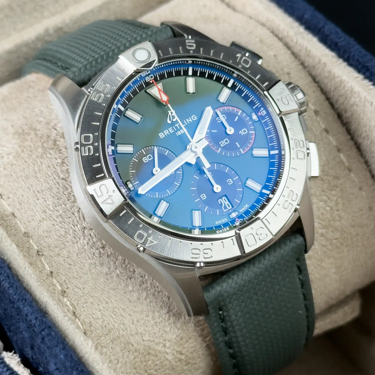 Breitling Avenger B01 Chronograph Green Dial AB0146 42mm - Left