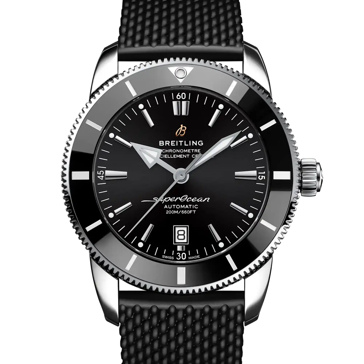 Breitling Superocean Heritage Black Dial Black Rubber Strap 46mm AB2020