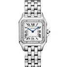 Cartier Panthère de Medium Silvered Dial Diamond Bezel Steel 27mm W4PN0018
