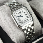 Cartier Panthère de Medium Silvered Dial Diamond Bezel Steel 27mm W4PN0018 - Left