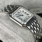 Cartier Panthère de Medium Silvered Dial Diamond Bezel Steel 27mm W4PN0018 - Side 1