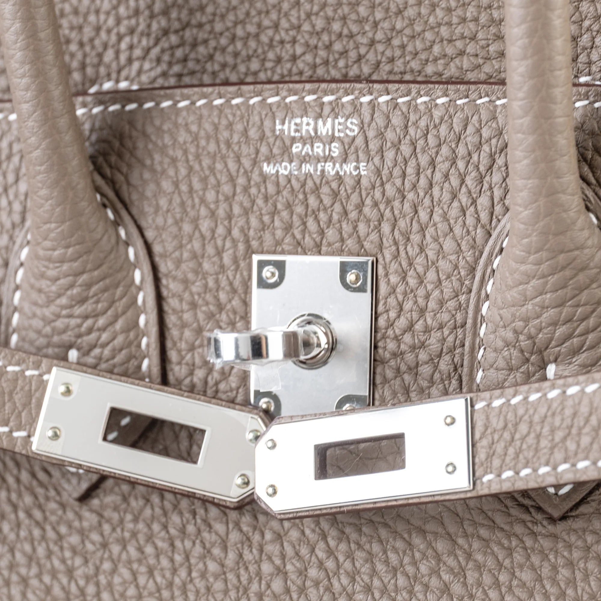 Hermes Birkin 25 Etoupe Togo Palladium Hardware - Logo