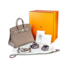 Hermes Birkin 25 Etoupe Togo Palladium Hardware Full set