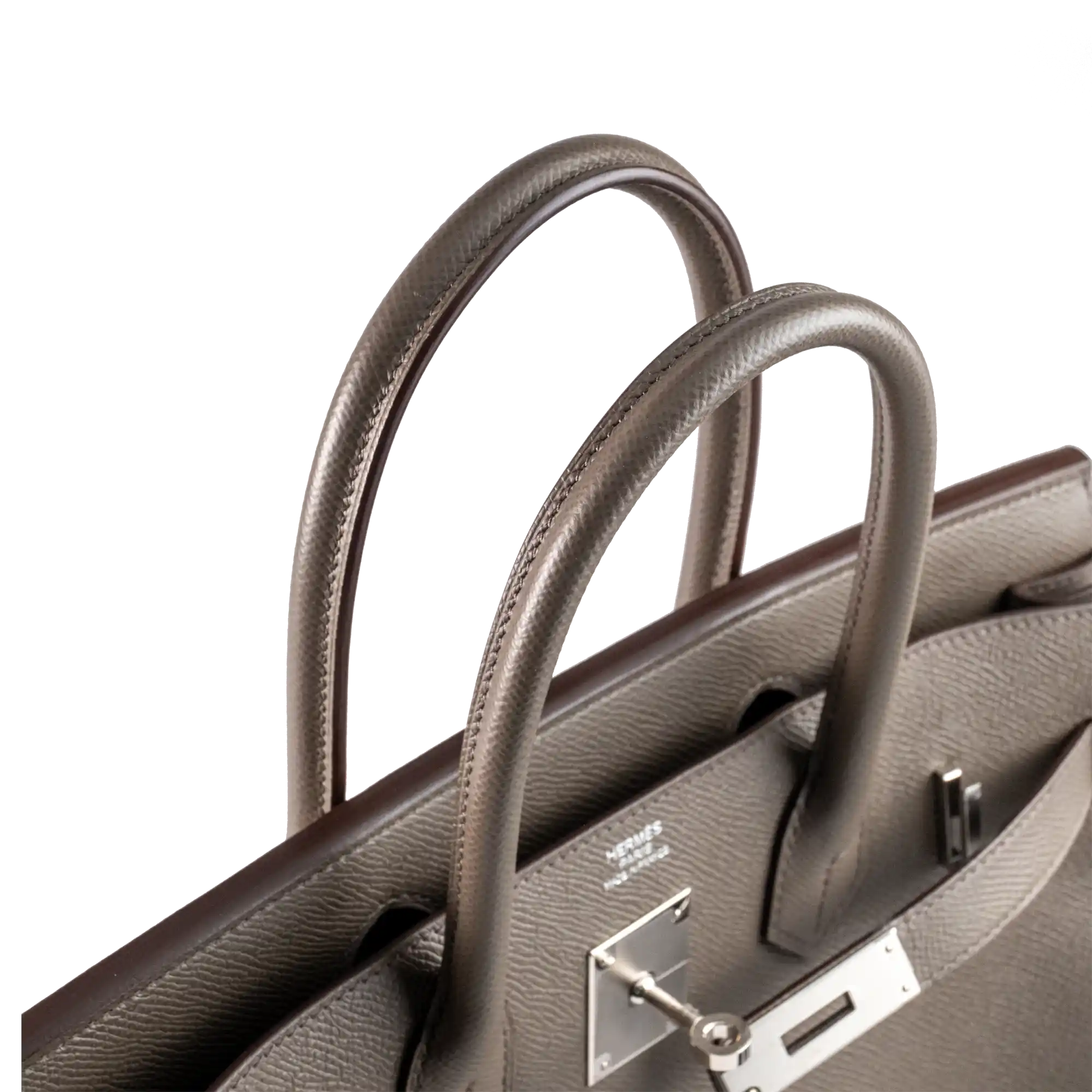 Hermes Birkin 30 Etain Epsom Leather Palladium Hardware - Handle 1