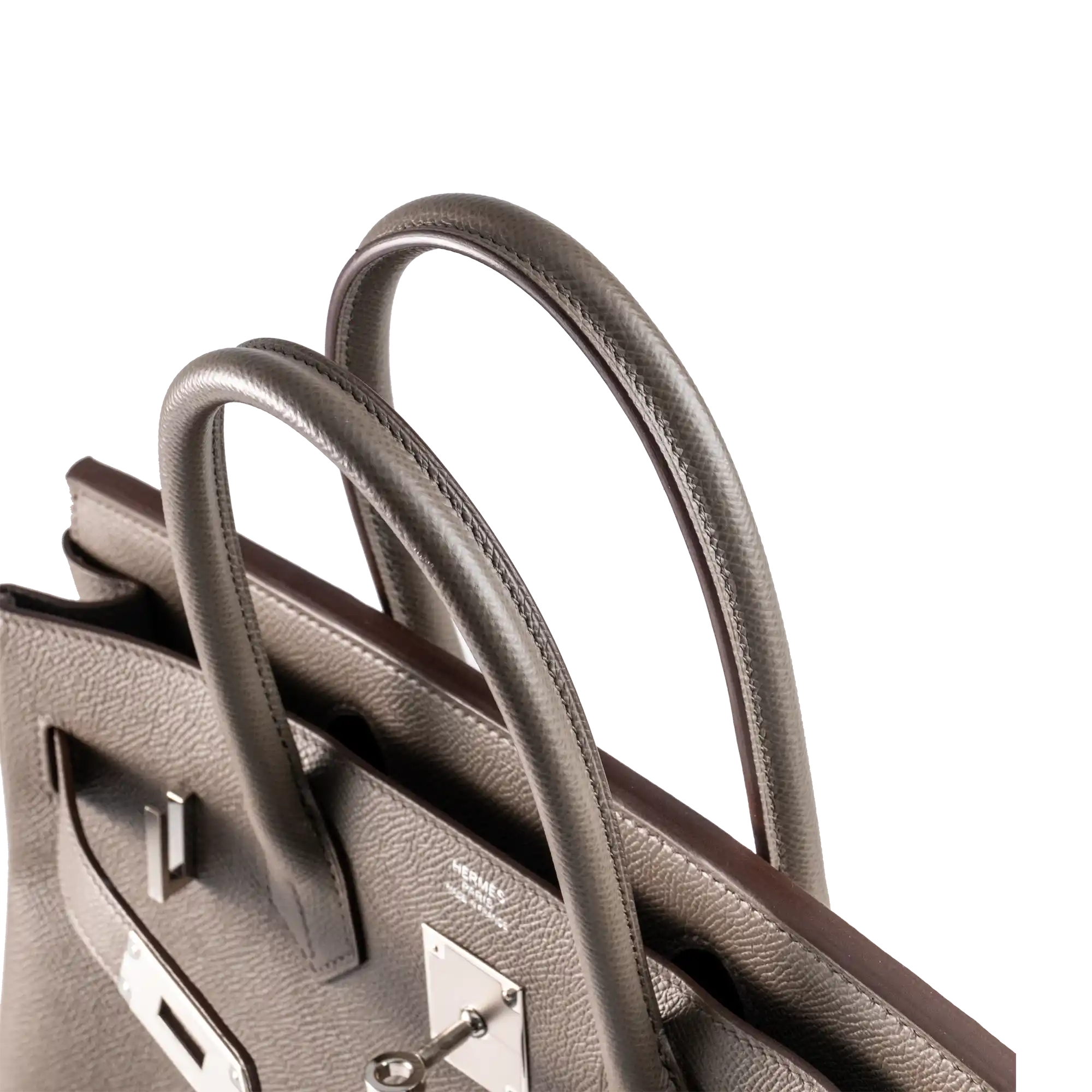 Hermes Birkin 30 Etain Epsom Leather Palladium Hardware - Handle 2