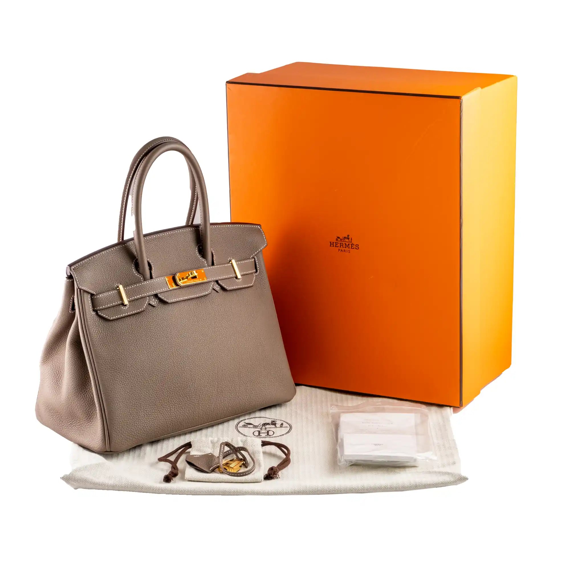 Hermès Birkin 30 Etoupe Togo Gold Hardware - Full set