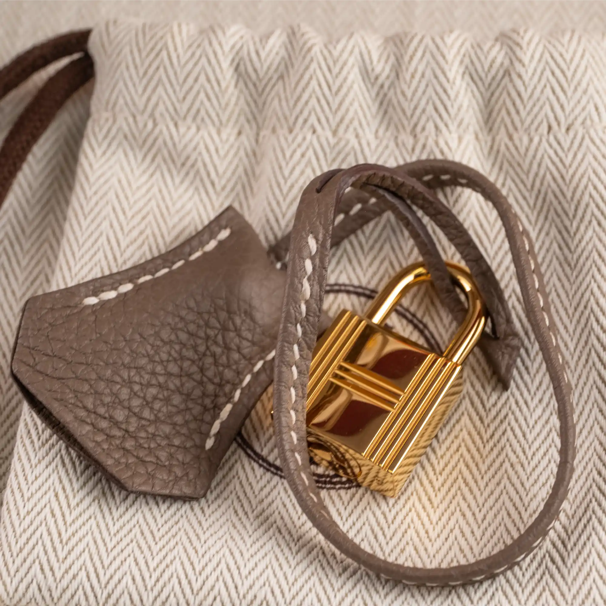 Hermès Birkin 30 Etoupe Togo Gold Hardware - Lock