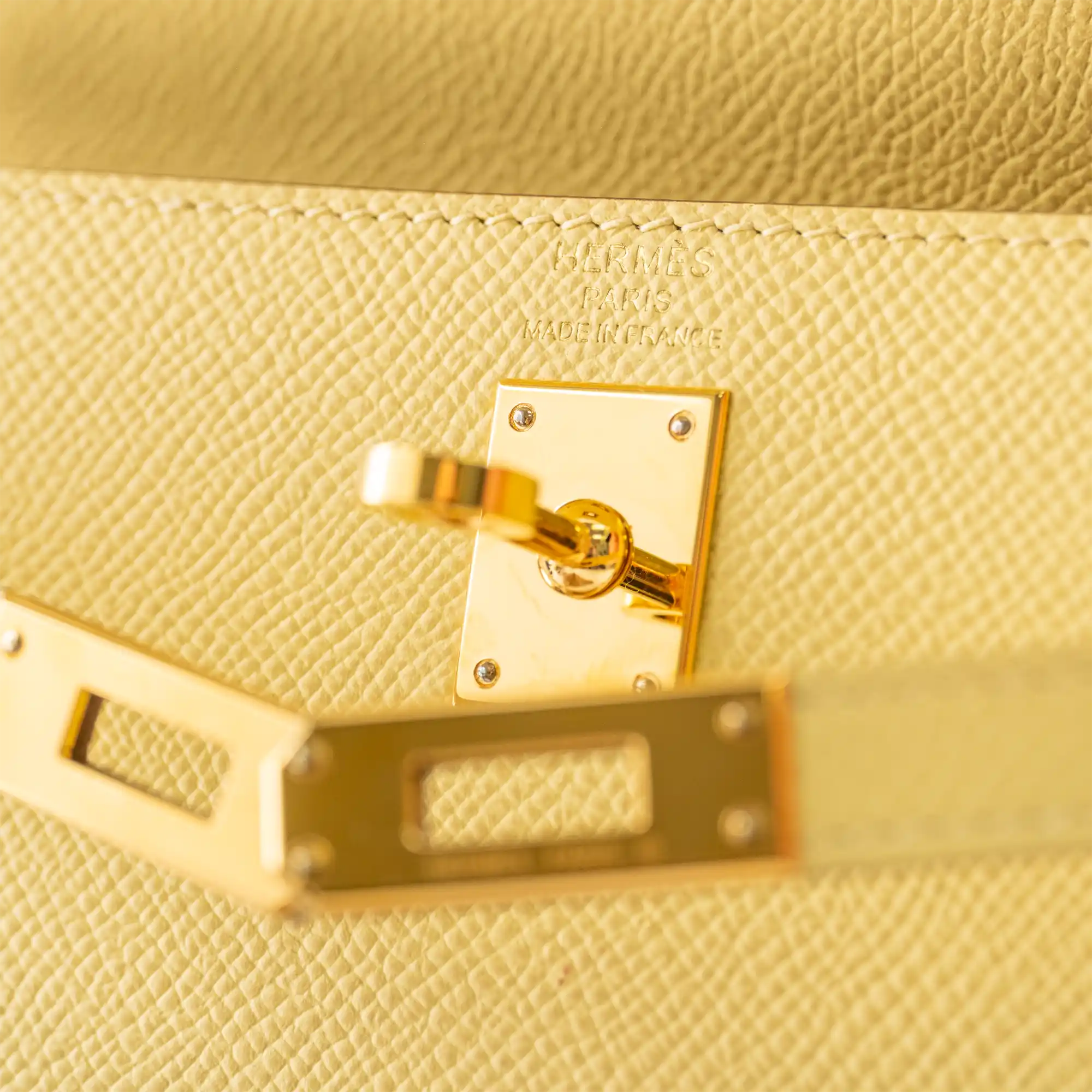 Hermes Kelly 25 Jaune Poussin Epsom Gold Hardware – 2021 Pre-owned - Logo