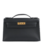 Hermès Kelly Pochette Black Swift Leather Gold Hardware