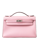 Hermes Kelly Pochette Rose Sakura Swift Palladium Hardware