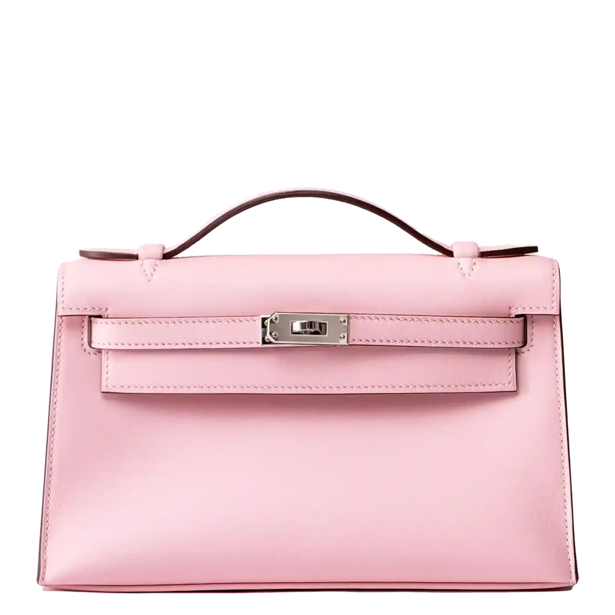 Hermes Kelly Pochette Rose Sakura Swift Palladium Hardware