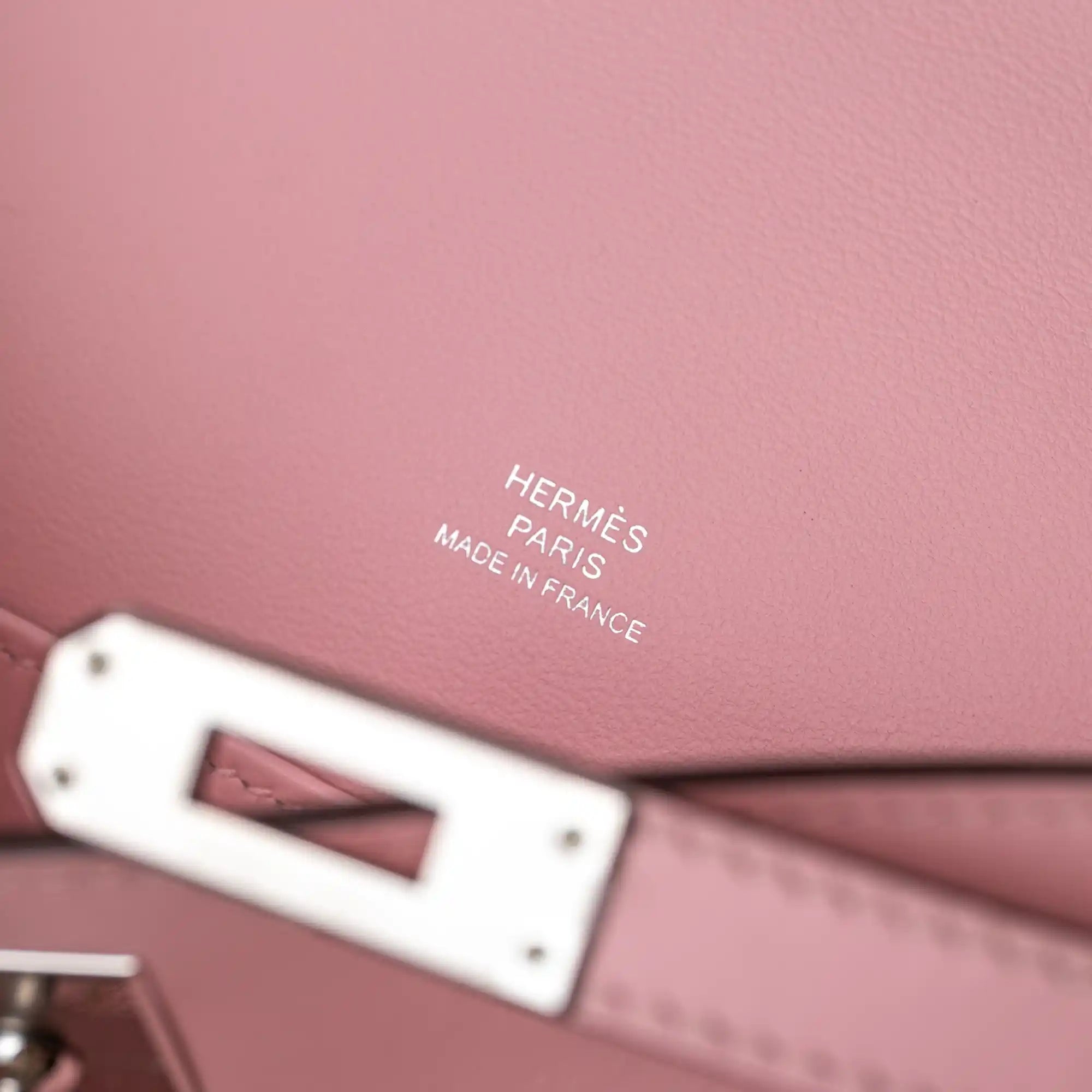 Hermes Kelly Pochette Rose Sakura Swift Palladium Hardware - Logo