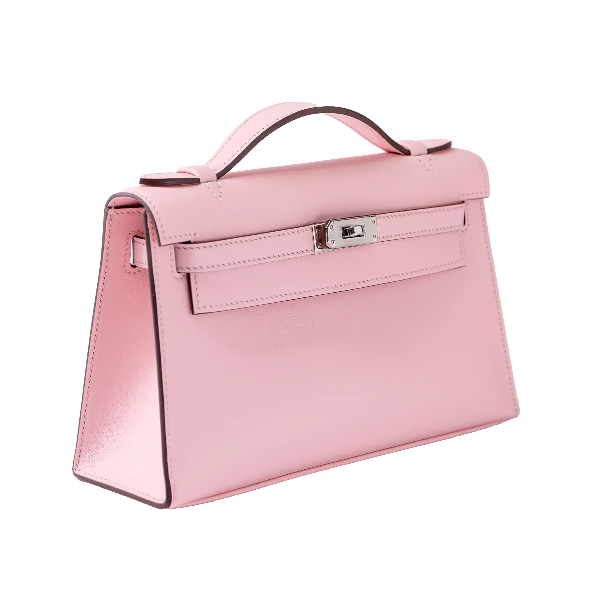 Hermes Kelly Pochette Rose Sakura Swift Palladium Hardware - Side 3