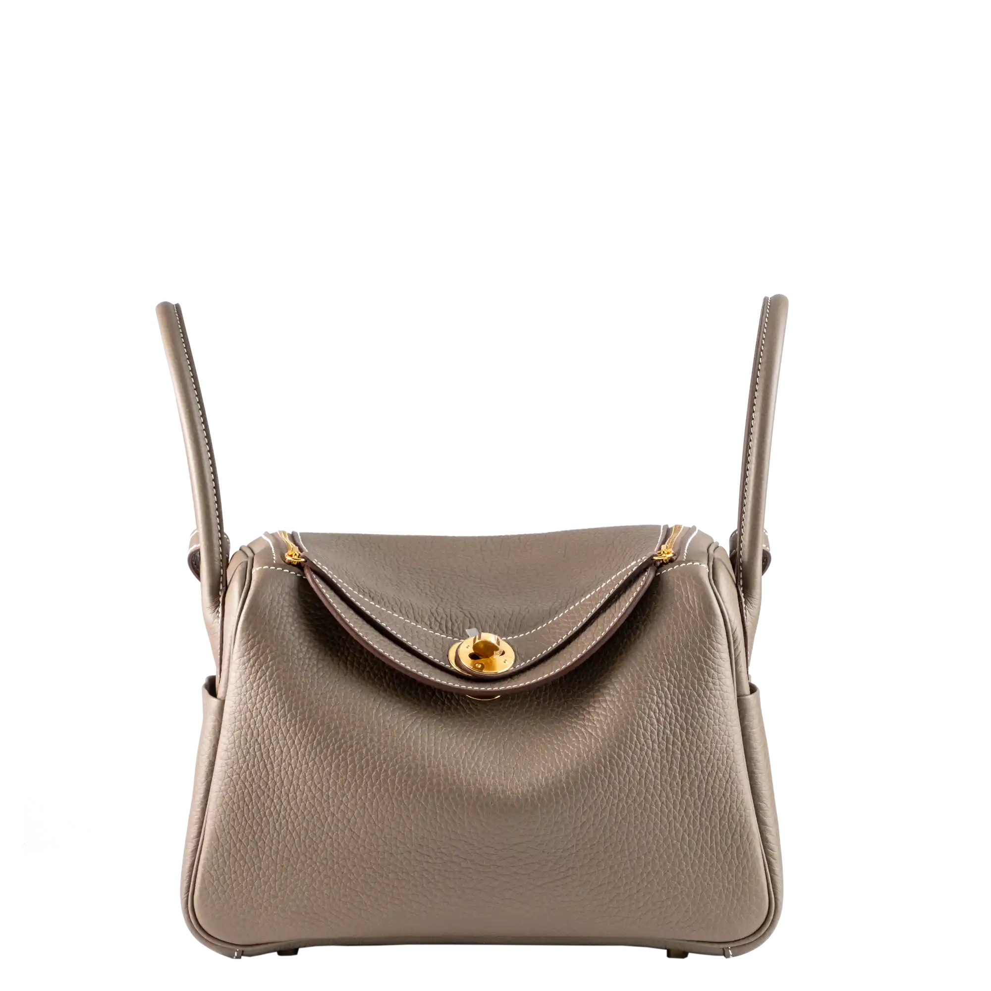 Hermes Lindy 26 Etoupe Clemence Leather Gold Hardware