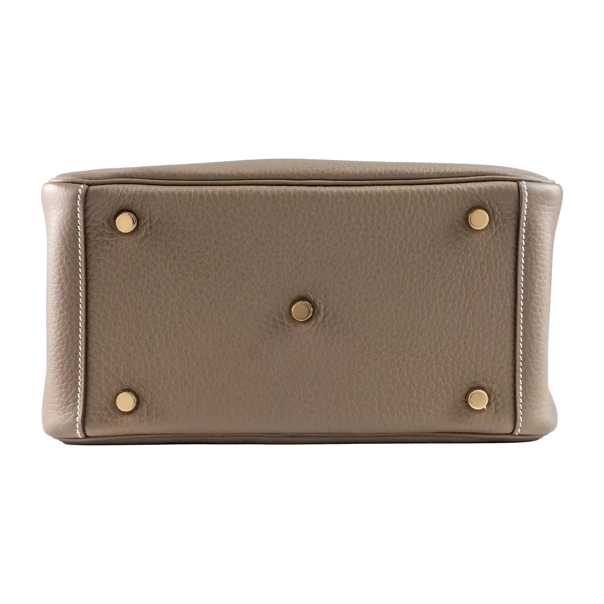 Hermes Lindy 26 Etoupe Clemence Leather Gold Hardware - Bottom