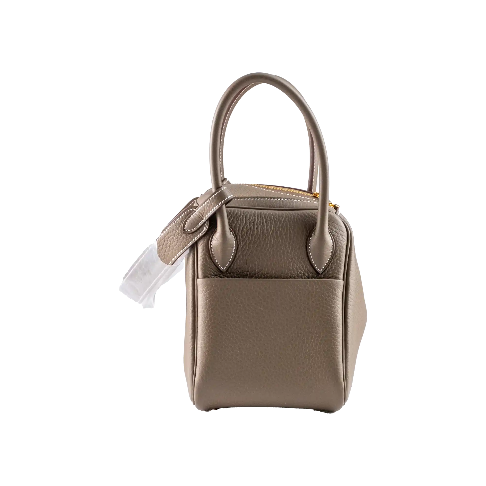 Hermes Lindy 26 Etoupe Clemence Leather Gold Hardware - Right