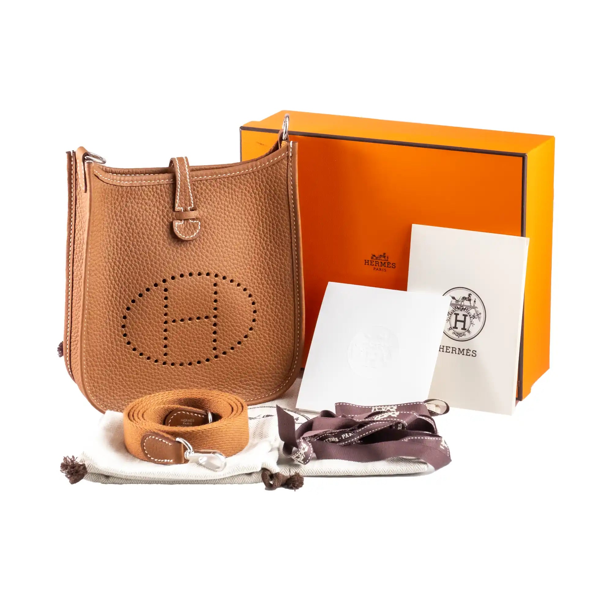 Hermès Mini Evelyne TPM Gold Clemence Gold Hardware - Full set