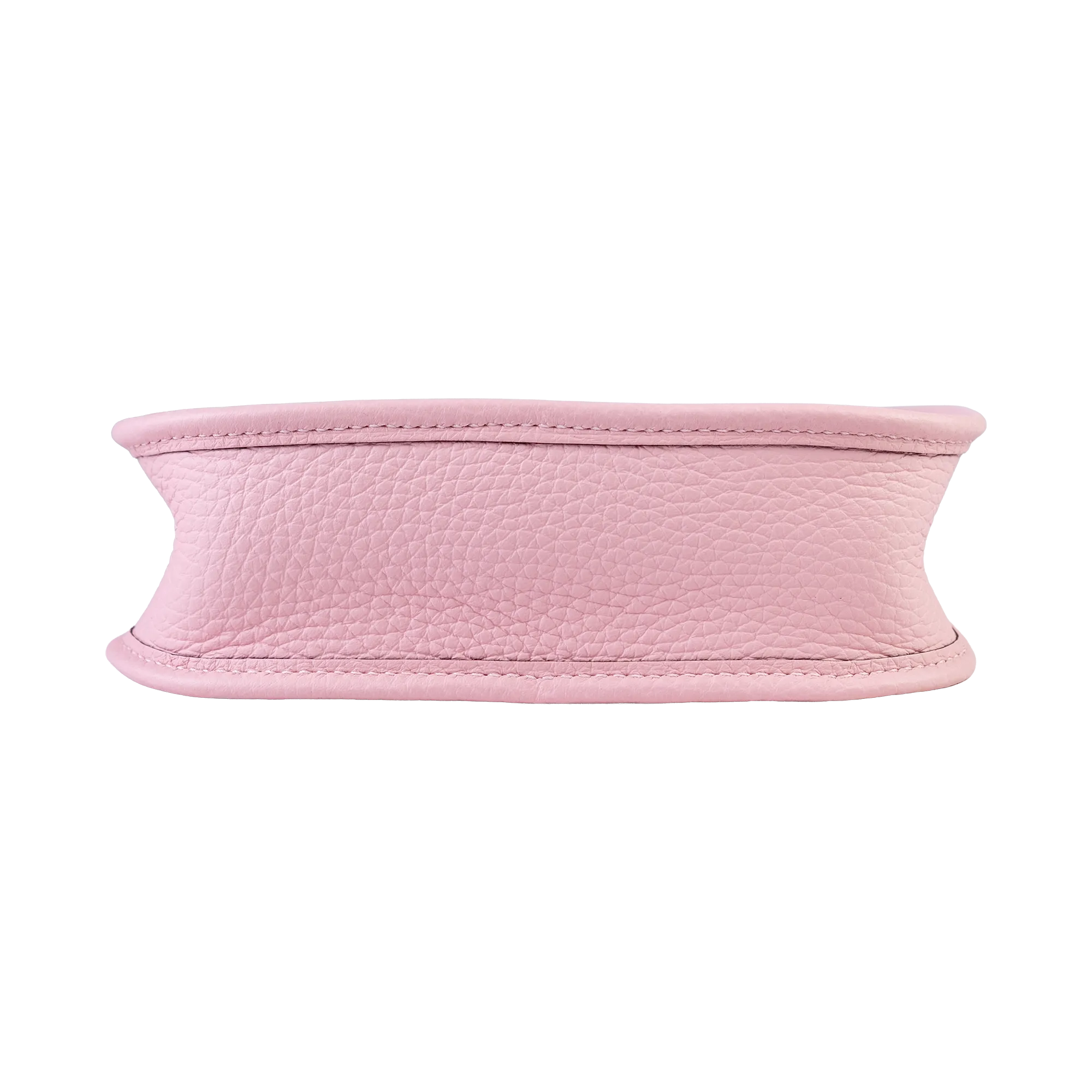 Hermes Mini Evelyne TPM Sakura Pink Clemence Palladium Hardware - Bottom