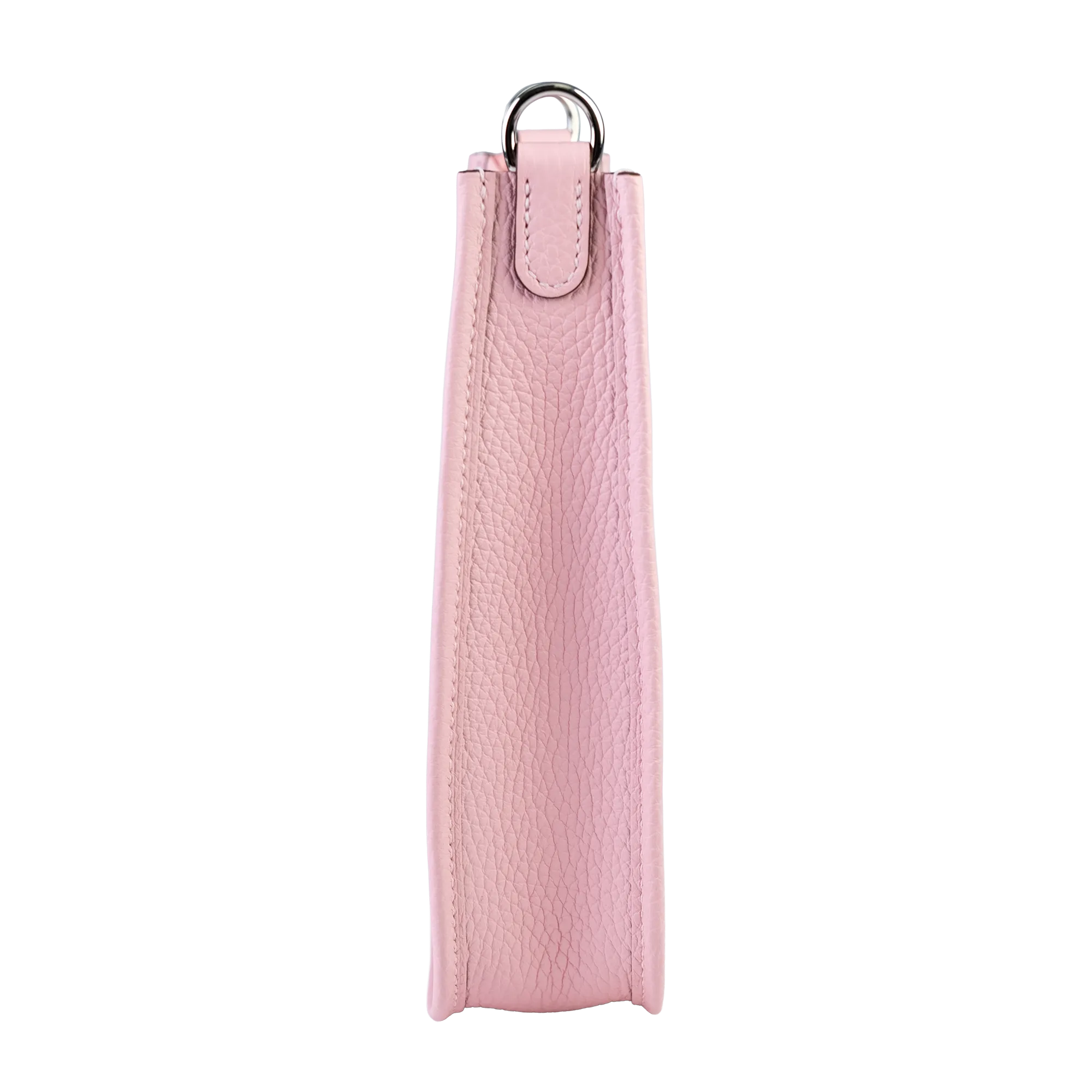 Hermes Mini Evelyne TPM Sakura Pink Clemence Palladium Hardware - Side 1