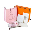 Hermes Mini Evelyne TPM Sakura Pink Clemence Palladium Hardware - Full set