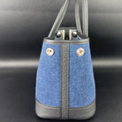 Hermes Mini Garden Party 23 Denim Black Strap Palladium Hardware - Left