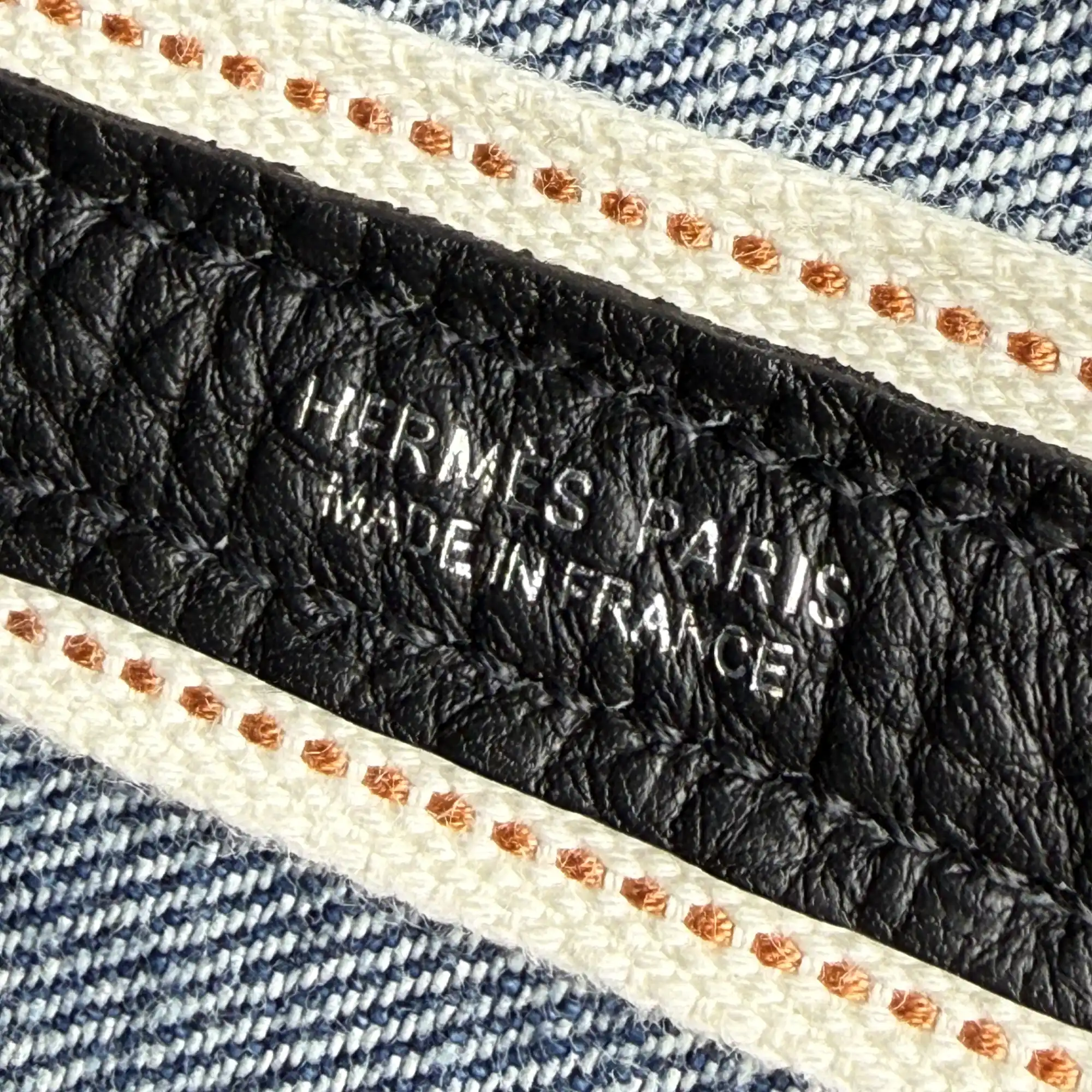 Hermes Mini Garden Party 23 Denim Black Strap Palladium Hardware - Logo