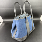Hermes Mini Garden Party 23 Denim Black Strap Palladium Hardware - Side 4