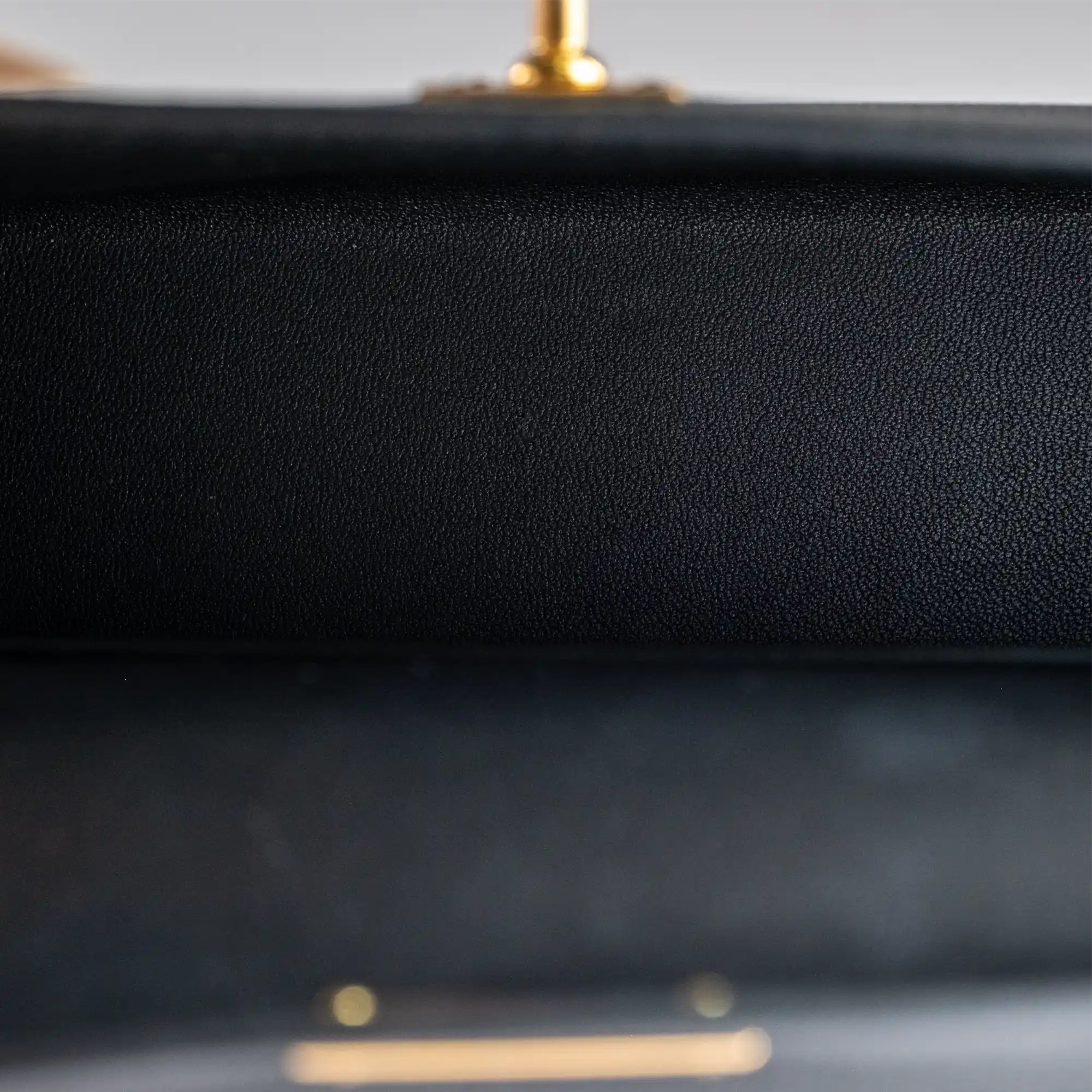 Hermes Mini Kelly II 20 Black Epsom Gold Hardware - Inside