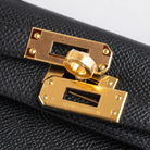 Hermes Mini Kelly II 20 Black Epsom Gold Hardware - Plaque