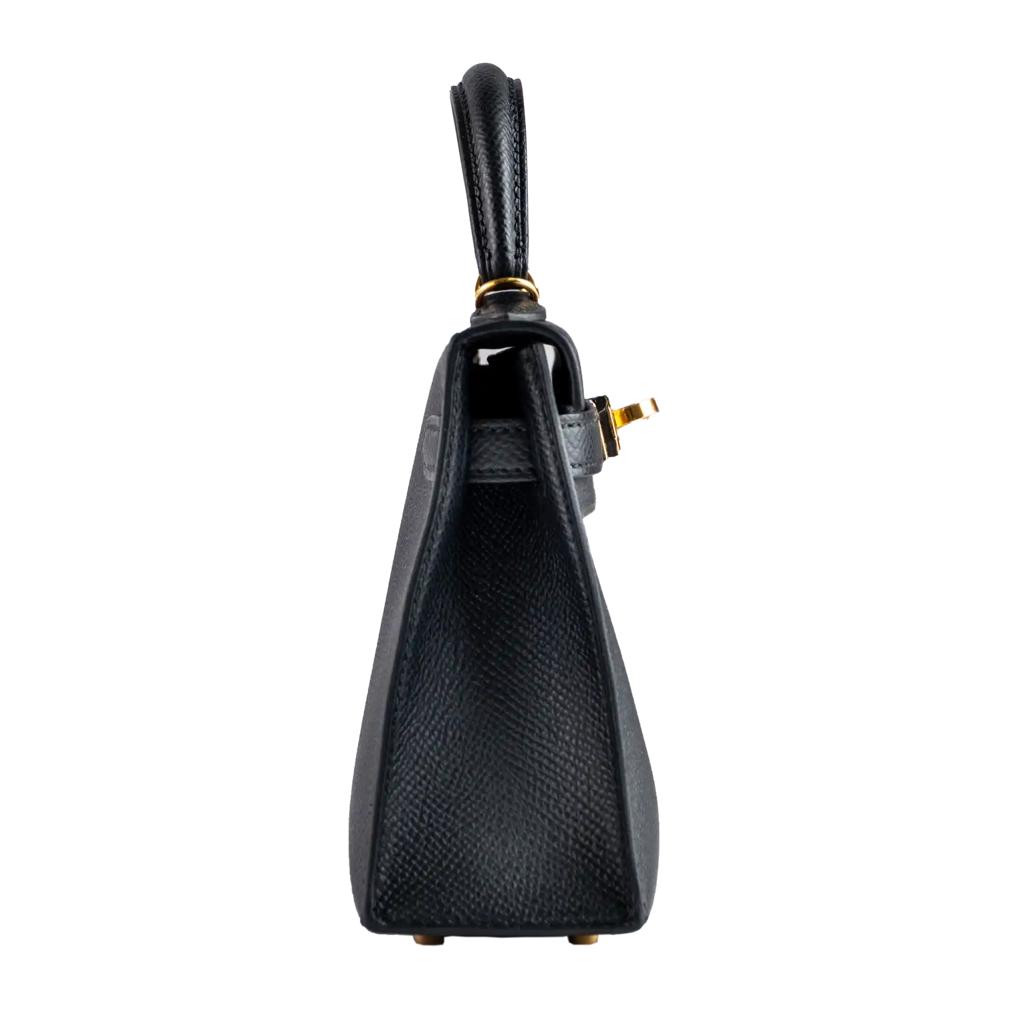 Hermes Mini Kelly II 20 Black Epsom Gold Hardware - Side 3