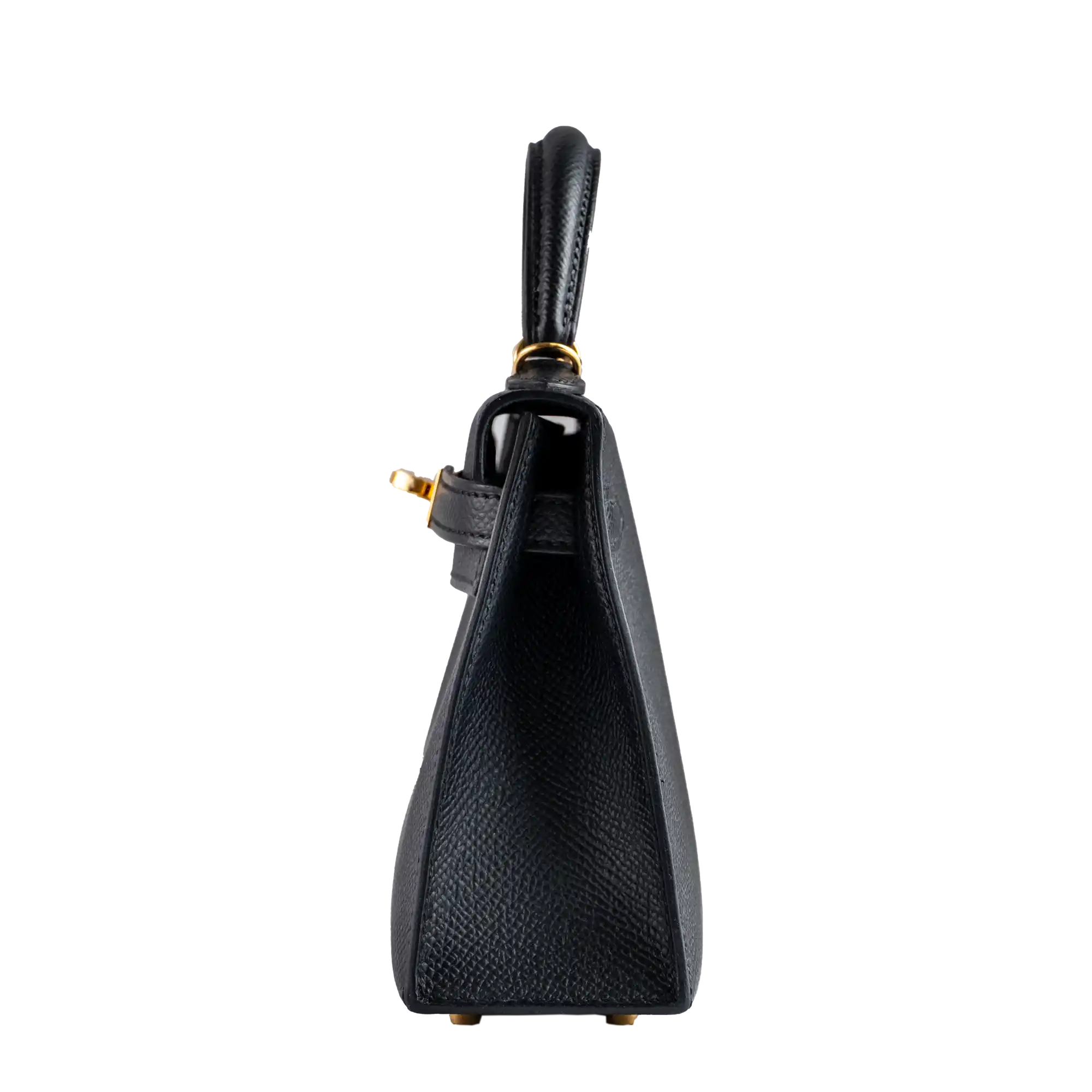 Hermes Mini Kelly II 20 Black Epsom Gold Hardware - Side 4
