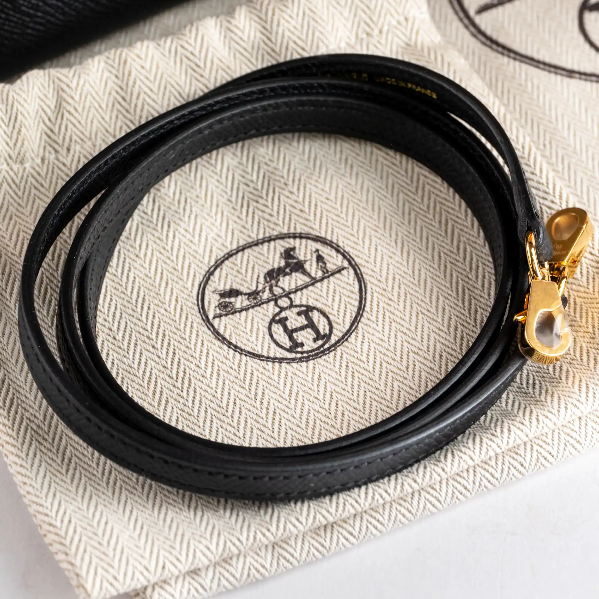 Hermes Mini Kelly II 20 Black Epsom Gold Hardware - Strap