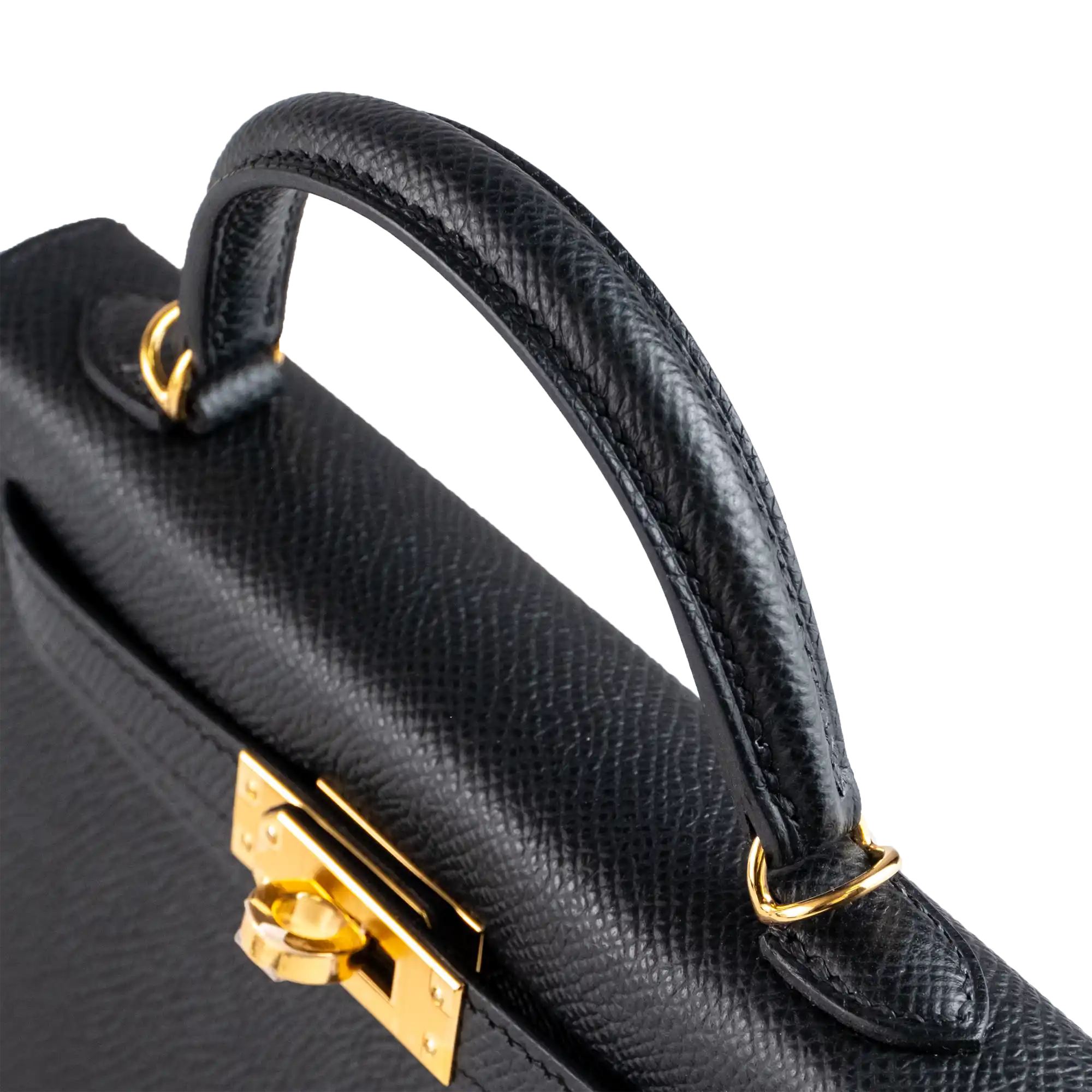 Hermes Mini Kelly II 20 Black Epsom Gold Hardware - Top 1