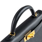 Hermes Mini Kelly II 20 Black Epsom Gold Hardware - Top 2
