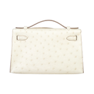 Hermes Mini Kelly Pochette Nata Ostrich White Palladium Hardware - Back