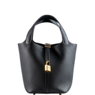 Hermes Picotin 18 Black Clamence Gold Hardware - Front