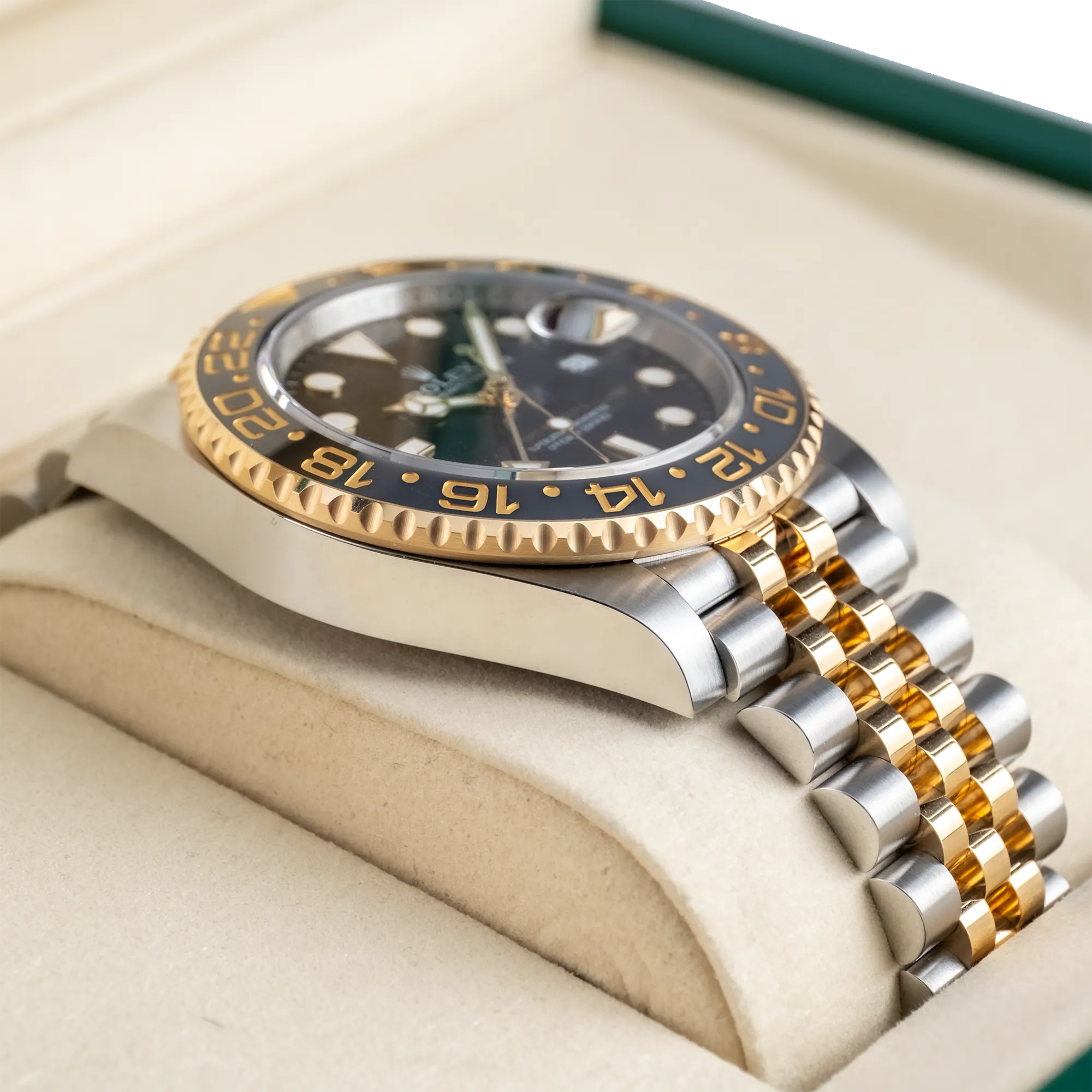 Left_-_Rolex_GMT_Master_II_Zombie_Bumblebee_126713GRNR_Two_Tone_Yellow_Gold_Jubilee