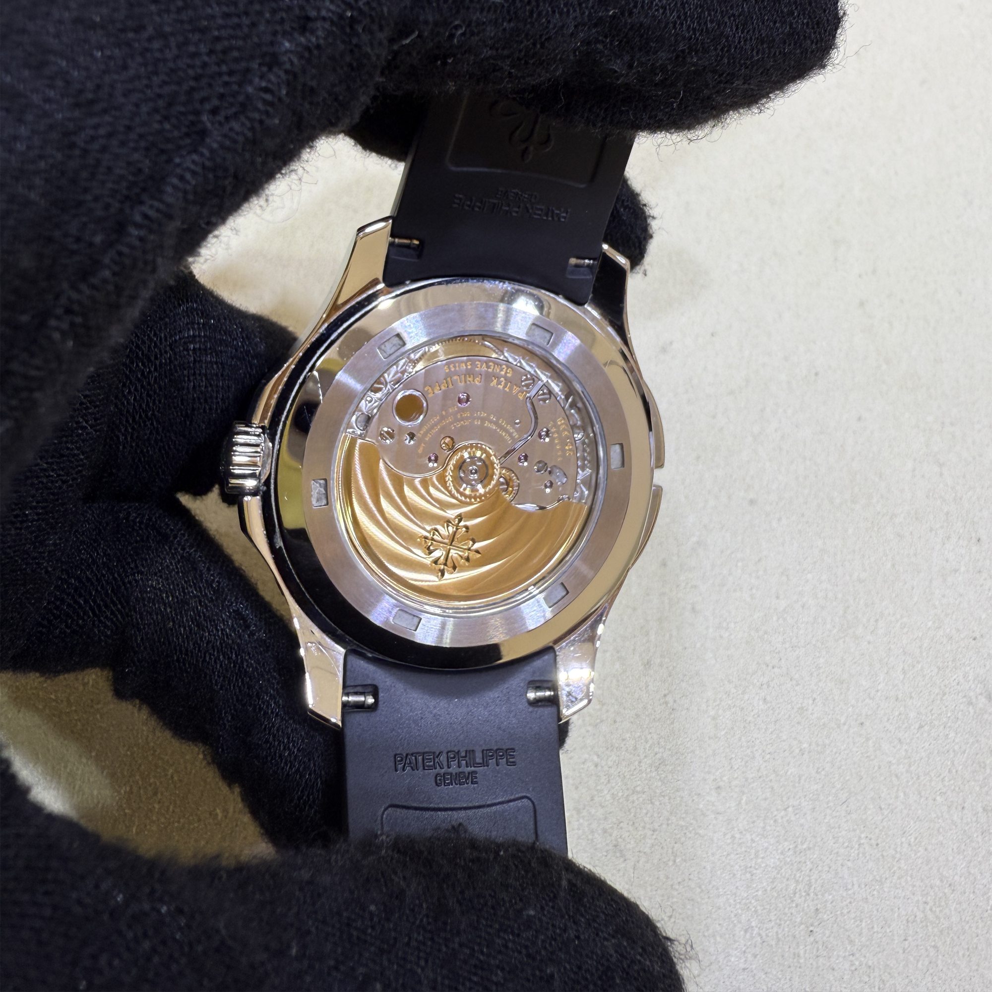 Patek Philippe Aquanaut Black Dial Travel Time 5164A/001 - Pre-Owned - Case Back