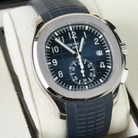 Patek Philippe Aquanaut Chronograph White Gold 42.2mm Blue Dial 5968g-001 - Left