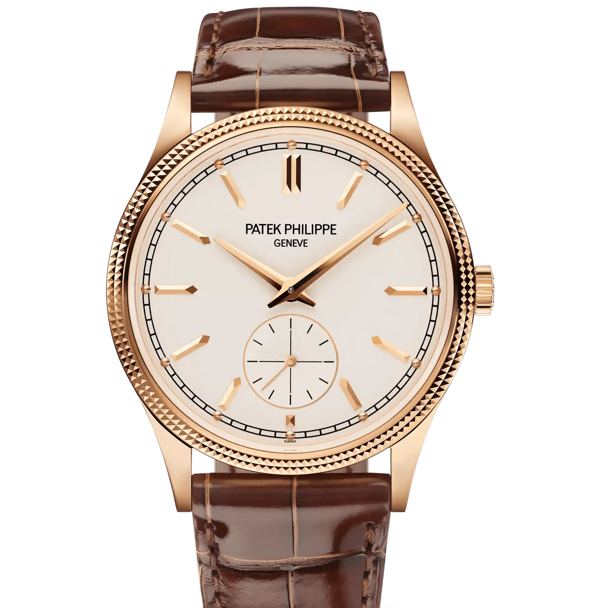 Patek Philippe Calatrava White Dial 6119R Brown Leather Strap 