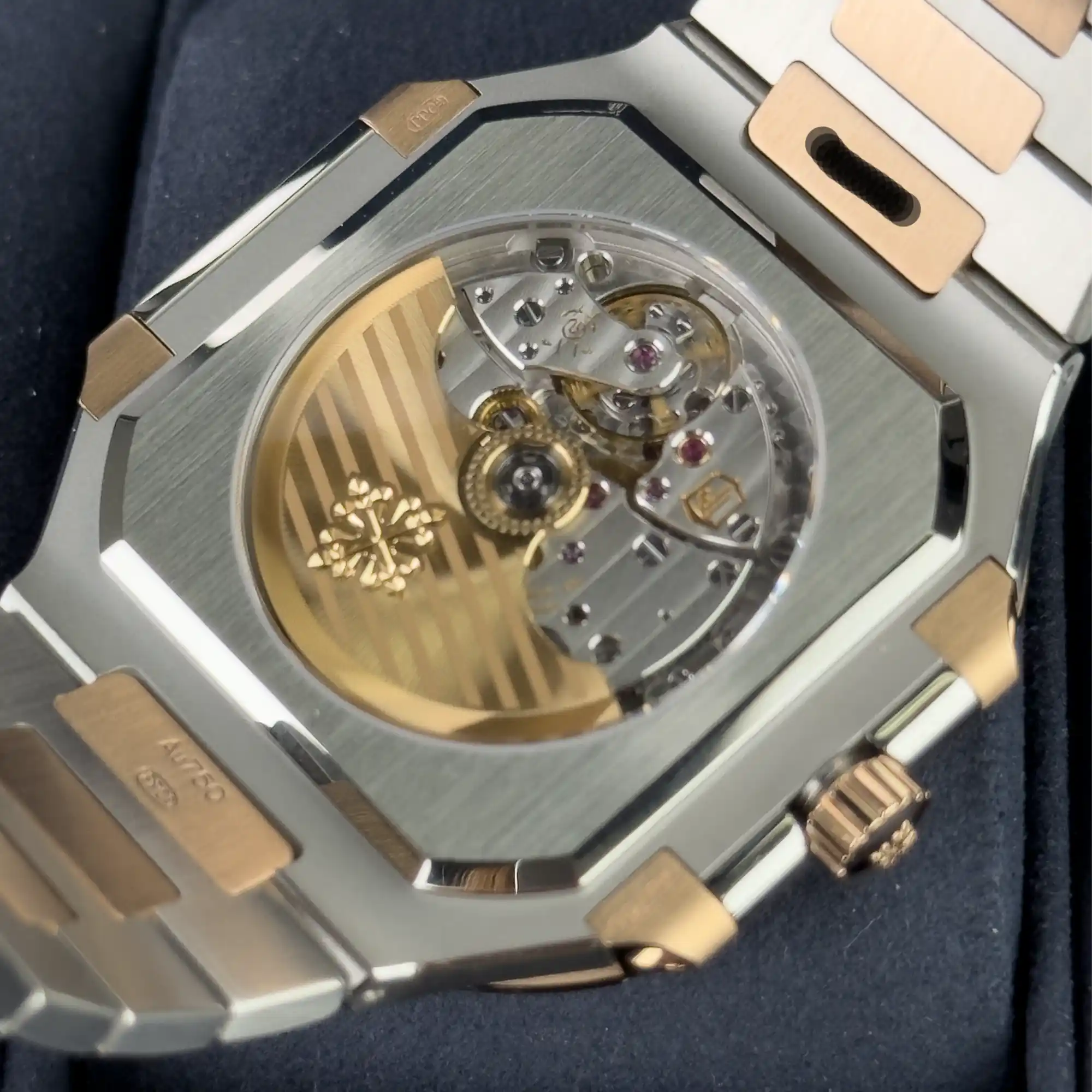 Patek Philippe Cubitus Sunburst Blue Dial 45 Stainless Steel Rose Gold 5821/1A-001 - case back