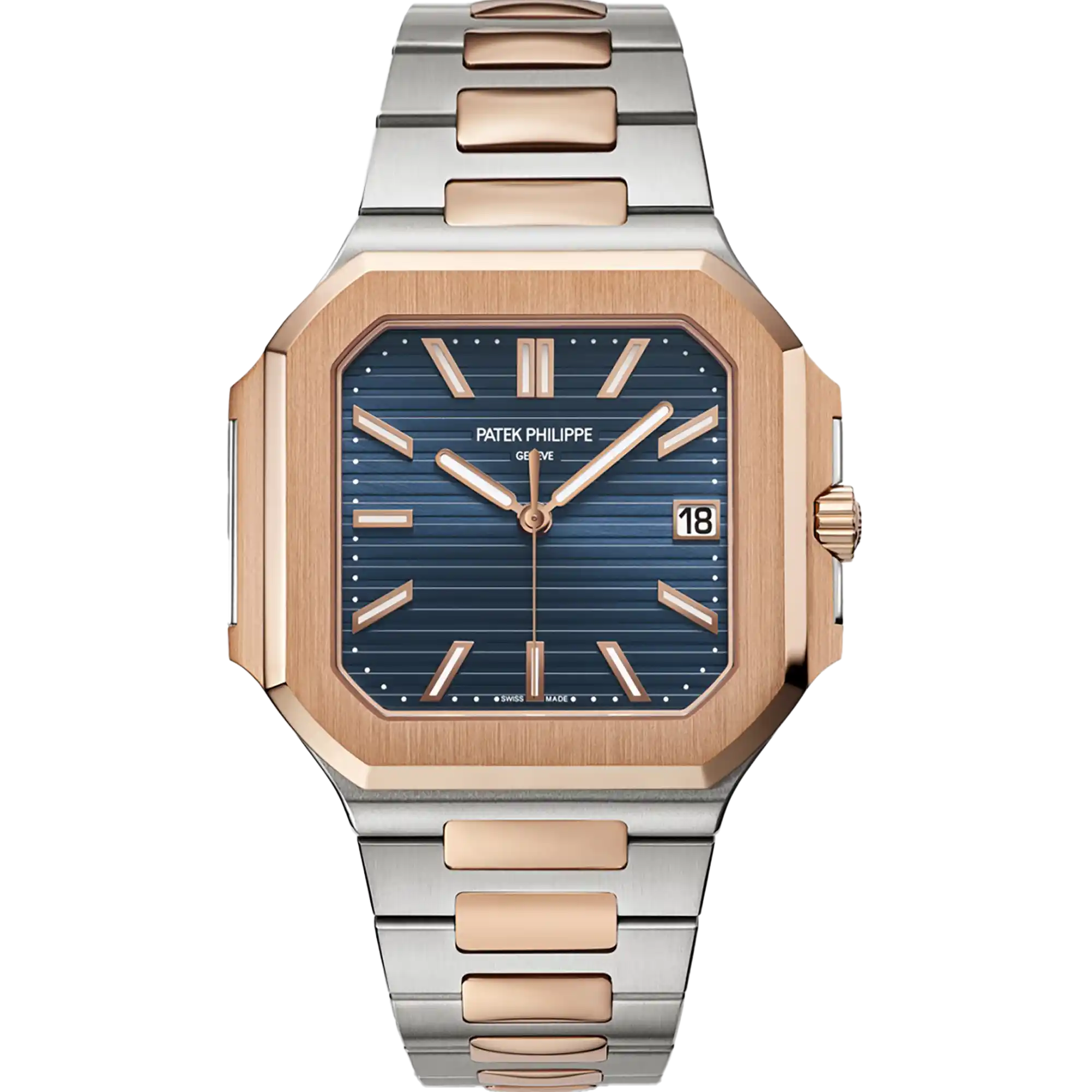 Patek Philippe Cubitus Sunburst Blue Dial 45 Stainless Steel Rose Gold 5821/1AR