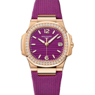 Patek Philippe Ladies Nautilus Purple Dial Rose Gold 32mm 7010R
