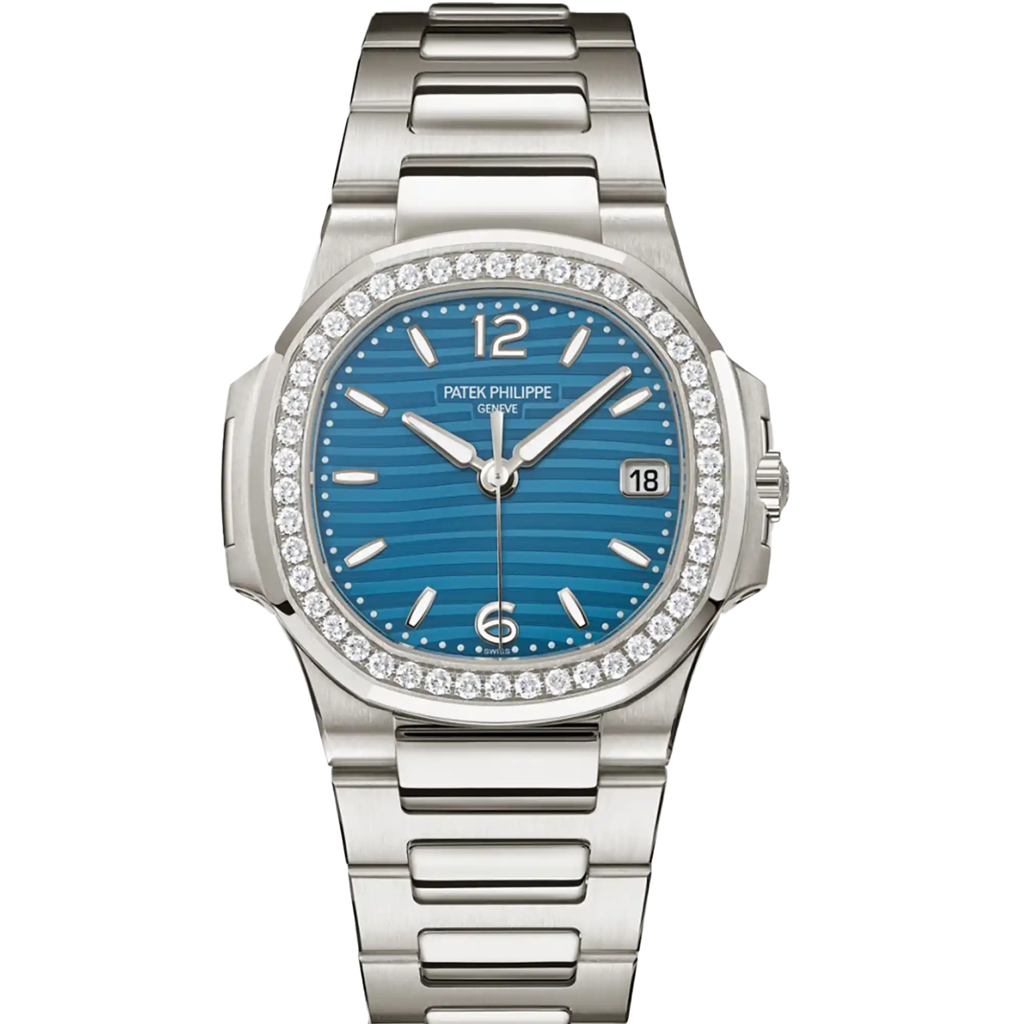 Patek Philippe Nautilus Azure Blue Dial White Gold 32mm 7010/1G